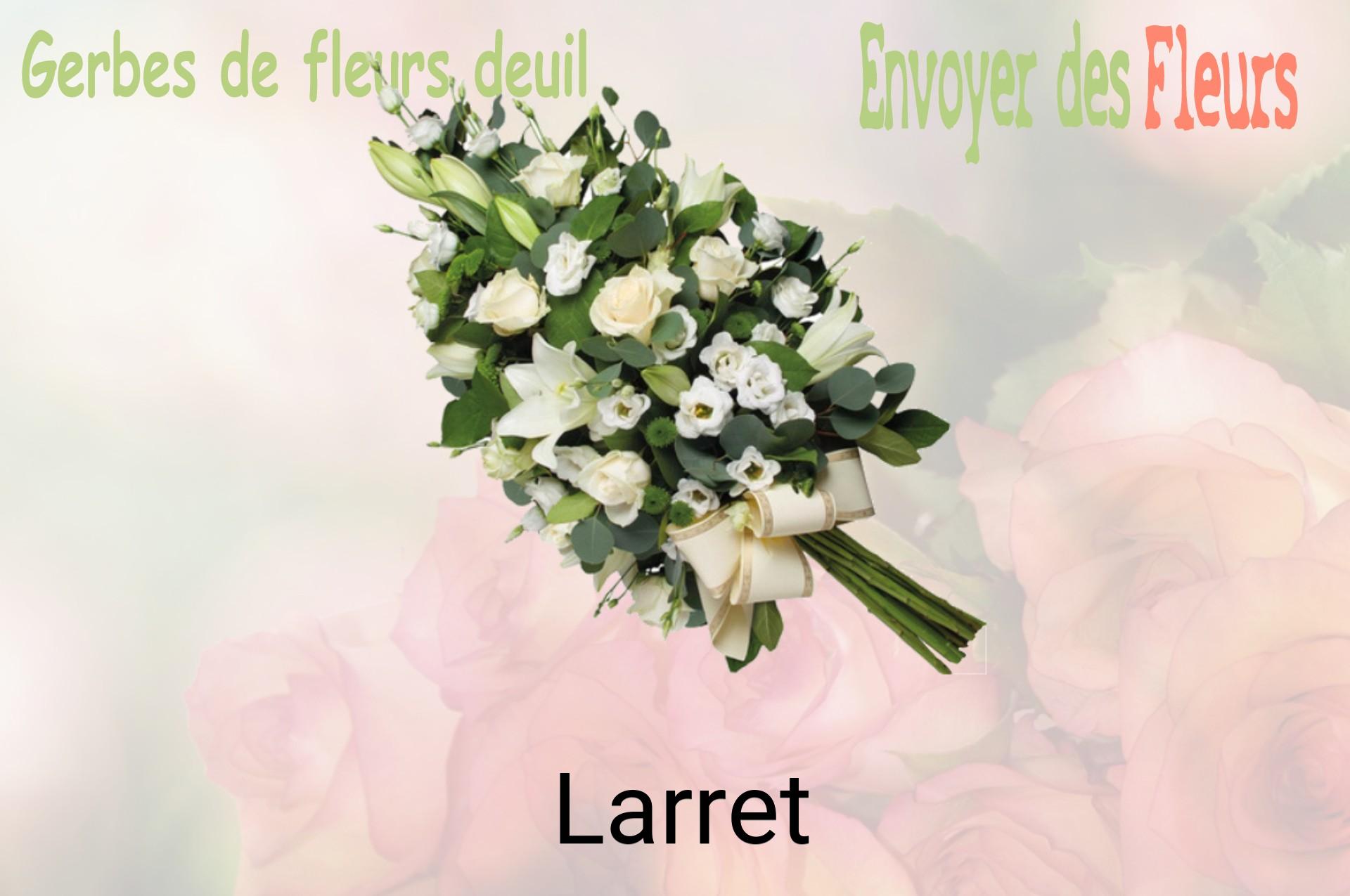 Gerbe de fleurs de deuil livrée à Larret